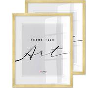 ️KNOR®️ Cadre photo 40x50 cm Golden, lot de 2 cadres pour posters, cadres photo, cadres pour photos, verre acrylique incassable, Picture Frame 40x50, à suspendre & à poser Collection Isabella