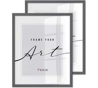 ️KNOR®️ Cadre photo 40x50 cm Gris, lot de 2 cadres pour posters, cadres photo, cadres pour photos, verre acrylique incassable, Picture Frame 40x50, à suspendre & à poser Collection Isabella