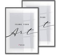 ️KNOR®️ Cadre photo 50X70 cm Gris, Lot de 2 cadres pour poster, cadre photo, cadre photo, verre acrylique incassable, Picture Frame 50X70, à suspendre & à poser Collection Isabella