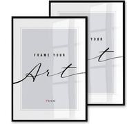 ️KNOR®️ Cadre photo 50X70 cm noir, lot de 2 cadres pour poster, cadre photo, cadre photo, verre acrylique incassable, Picture Frame 50X70, à suspendre & à poser Isabella Collection