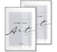 ️KNOR®️ Cadre photo 50X70cm argent, set de 2 cadres pour poster, cadre photo, cadre photo, verre acrylique incassable, Picture Frame 50x70, à suspendre & à poser Collection Isabella