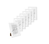 KNOR Lot de 7 cadres photo 15 x 21 cm - Blanc - Format A5 - Verre acrylique incassable - 15 x 21 cm - À suspendre ou à poser - Cadre en plastique