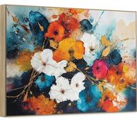 KNOR WALL ART Peinture sur toile 60x90 Silhouette colorée du printemps