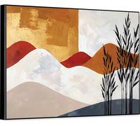 KNOR WALL ART Peinture sur toile 60x90 Silhouettes au coucher du soleil