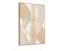 KNOR WALL ART Peinture sur toile 60x90 Transition géométrique des couleurs
