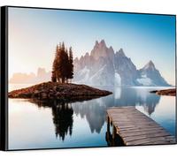 KNOR WALL ART Peinture sur toile sur châssis 60x90 Oasis de montagne