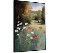 KNOR WALL ART toile sur châssis 60x90 Coin mystérieux d'un champ