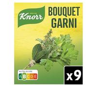 KNORR - Bouillon Bouquet Garni Aromatique au Thym, Persil et Laurier, 9 Tablettes de 11g - Le Lot De 4