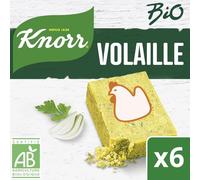 KNORR - Bouillon de Poule Bio Aromatique, Saveur Naturelle et Fondante (6 x 10g) - Le Lot De 4