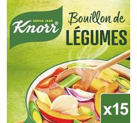 KNORR - Bouillon Déshydraté aux Légumes | Savoureux goût naturel | Idéal pour soupes et plats mijotés | la boite de 15 cubes | LOT DE 4