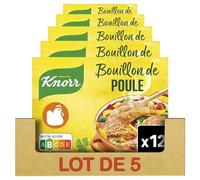 Knorr Bouillon Poule Dégraissé 12 Cubes 120g - Lot de 5
