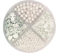 KNORR prandell 216116000 Mélange de perles et de paillettes Emballage Hauteur : 1 cm Emballage Ø 9 cm blanc