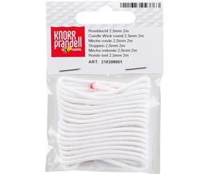 Knorr Prandell 8309051 Mèche de Bougie Blanc 2,5 mm x 2 m