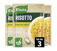 Knorr - Risotto Pointe de Safran - plat cuisiné en 12min - simple et rapide - riz 100% italien - lot de 3
