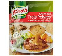 Knorr Sauce Déshydratée Trois Poivres aux Poivres Vert Noir et Blanc 32g