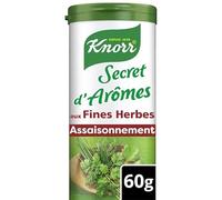 KNORR - SECRET D'ARÔMES ASSAISONNEMENT EN POUDRE AUX FINES HERBES 60G - LOT DE 4