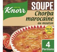 KNORR - Soupe Chorba Mouton Halal Riche en Saveurs Authentiques, Facile à Préparer (4 portions) - Le Lot De 4