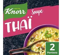 KNORR - Soupe Exotique aux Nouilles et Champignons, Saveur Thaï Authentique, Prête en 69g - Le Lot De 4