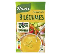 Knorr Soupe Liquide, Saveurs Velouté de 9 Légumes, Fabriqué en France, Potage Facile et Rapide à préparer,Brique 1L