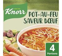 KNORR - Soupe Réconfortante au Bœuf et Vermicelles, Saveur Authentique aux Carottes (Sachet 55g) - Le Lot De 4