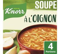 KNORR - Soupe Réconfortante Gratinée à l'Oignon, Texture Fondante et Saveurs Intenses (Sachet 84g) - Le Lot De 4