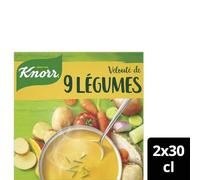 KNORR - Soupe Velouté aux 9 Légumes, Saveur Riche et Onctueuse, Lot de 2 x 30g - Le Lot De 4