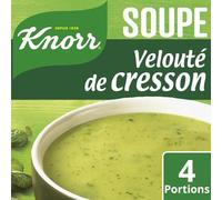 KNORR - Soupe Veloutée au Cresson, Texture Onctueuse et Saveur Fraîche, Sachet 53g - Le Lot De 4