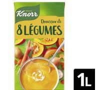 KNORR - Soupe Veloutée aux 8 Légumes et Crème Fraîche Française, Saveur Douceur (Berlingot 1L) - Le Lot De 3