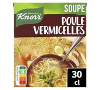 KNORR - Soupe Veloutée Poule aux Vermicelles et Carottes, Saveur Authentique et Onctueuse (Brique 30cl) - Le Lot De 4