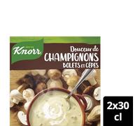KNORR - Soupe Veloutée Savoureuse aux Champignons Bolets et Cèpes, Texture Onctueuse (2x30cL) - Le Lot De 3