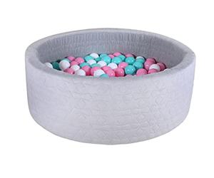 KNORRTOYS.COM Knorr Toys 68198 Soft-Cosy Geo Grey-300 balles de Piscine Rose/crème/Bleu Clair