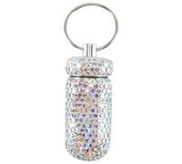 Knoruley 1 PièCes SéRies Bling MéDecine Pilule Bouteille Capsule BoîTe de Rangement Mini Portable Strass Cristal Cas de Voyage Tubes (Coloré)
