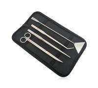 Knoruley Ensemble D'Outils de Nettoyage D'Aquarium, Ciseaux, Pincettes, Coupe d'herbe de Plantes Aquatiques, en Acier Inoxydable