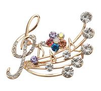 Knoruley Nouvelle arrivee Broche de Musique Style Elegant avec des Strass Broches de cle de Sol Triple pour Dames