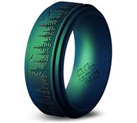 Knot Theory Forest Bague en silicone pour homme - 9 mm gravée respirante et confortable en caoutchouc, 11, Silicone, Pas de pierre précieuse