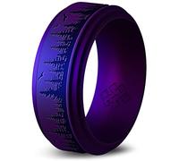 Knot Theory Forest Bague en silicone pour homme - 9 mm gravée respirante et confortable en caoutchouc, 10, Silicone, Pas de pierre précieuse