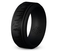 Knot Theory Forest Trees Bague en silicone pour homme - Noir lisse Taille 10, respirant et confortable Largeur 9 mm