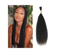 Knotless Human Braiding Hair for Boho Braids Kinky Straight Bulk Hair Extensions 50g/Bundles No Weft Extensions de Cheveux(16inches)