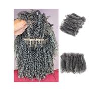 Knotless Tresses grises mélangées, cheveux humains afro crépus bouclés en vrac, 1 paquet/50 g, cheveux birmans sans trame Extensions de Cheveux(18inches)