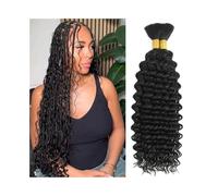 Knotless Tresses naturelles ondulées profondes sans trame, 100 g, for tresses bohèmes Extensions de Cheveux(22inches)