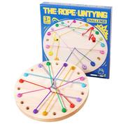 Knots Rope, Untangling Game, 23.8/22.9/4.2 inches, Puzzle Interactive Toy, Enhances Fine Motor Skills, Wooden Design, Educational Lacing Fun for Kids, Toddler, Multicolor