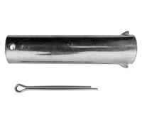 Knott Axe de Roue Jockey 84x20 mm pour Remorque | Axe en acier zingué de 2 mm d'épaisseur avec goupille de sécurité pour roue jockey de remorque plateau et caravane.