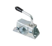 KNOTT collier de serrage LB48 pour roue jockey/support, Ø48 mm, longueur 131 mm, largeur 66 mm, trous Ø10,5 mm entraxe 105 mm, acier galvanisé, levier de serrage - pour remorque