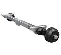 Knott Essieu freiné VGB15M pour remorque 1500 kg, 1400 mm, 5x112 | Acier galvanisé à chaud avec suspension caoutchouc. Idéal pour porte-voitures, plateaux lourds et remorques cargo.