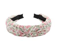 Knotted Headband for Women, Fabric Flower Printed, 1.18 In Wide Slip Headwear, Soft Cotton with Elastic Grip, Stylish Hair Accessory with Trendy Design, Home Accessories for Daily Wear Party & Holiday