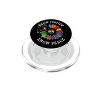 Know Justice Know Peace Sunflower Gay LGBT Pride Month PopSockets PopGrip pour MagSafe