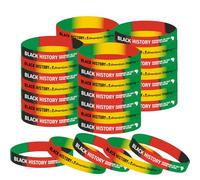 Know me Bracelets en caoutchouc du Mois de l'histoire noire en silicone pour le jour de la liberté, bracelet africain BHM digne de commémoration nationale pour adultes