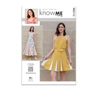 KNOW ME Holly Darling Patron de couture ME2112D5 Robe en deux longueurs et ceinture pour femme Taille 36-36-38-40