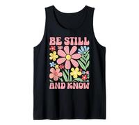 Know That I Am God Floral Psaume 46 10 Verse de la Bible Faith Débardeur