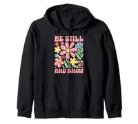 Know That I Am God Floral Psaume 46 10 Verse de la Bible Faith Sweat à Capuche